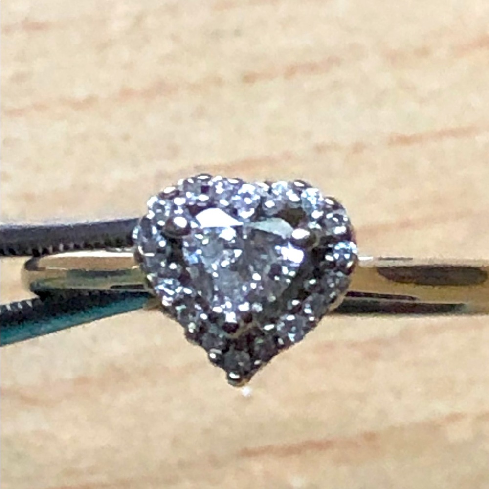 Heart Shape Genuine Diamond 14K White Gold…